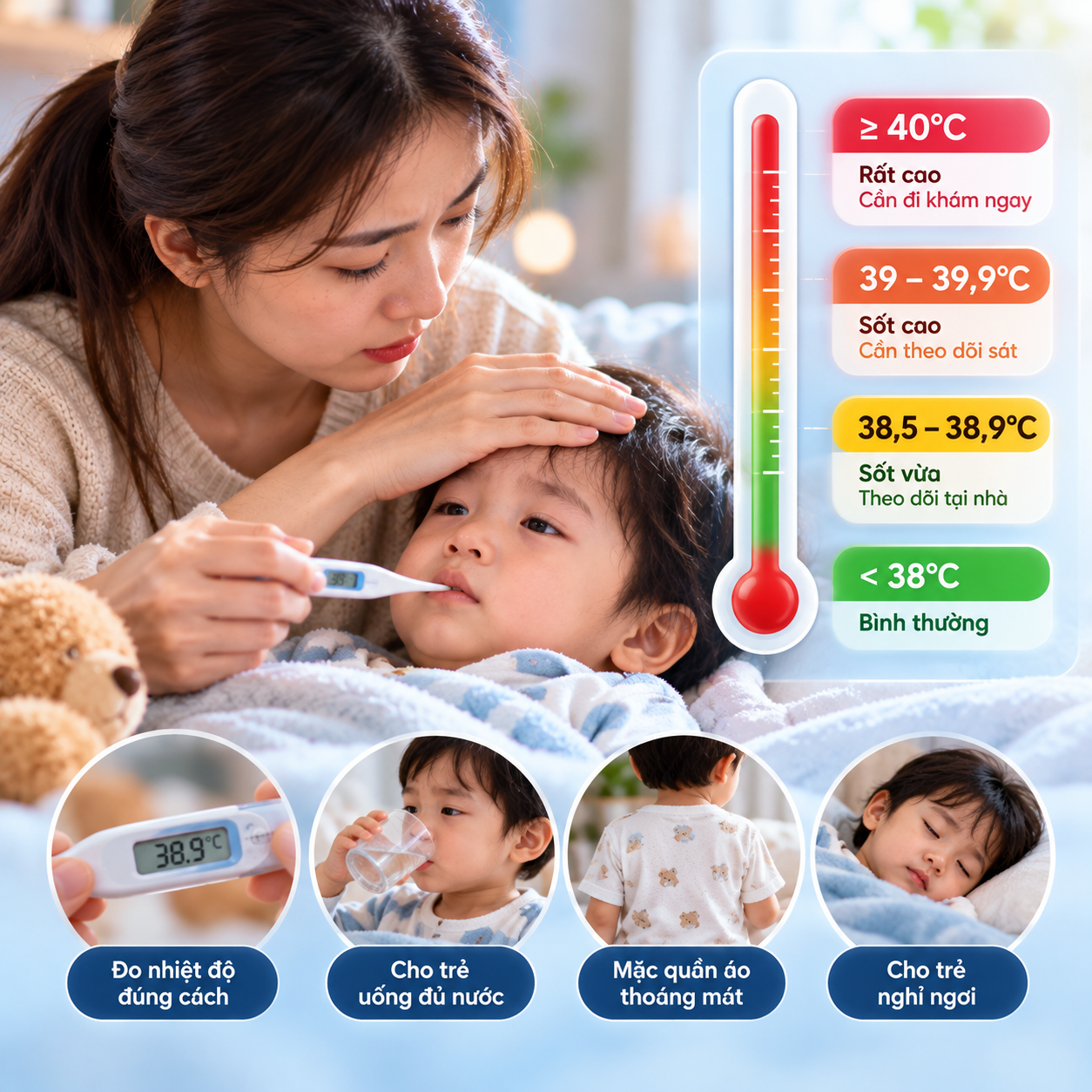 Trẻ Bị Sốt Bao Nhiêu Độ Là Nguy Hiểm? Hướng Dẫn Theo Dõi Sốt Tại Nhà